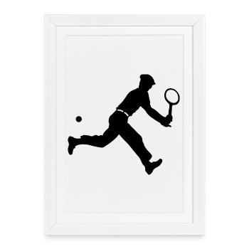 tennis retro - Framed poster (27 × 37 cm) - white - Front