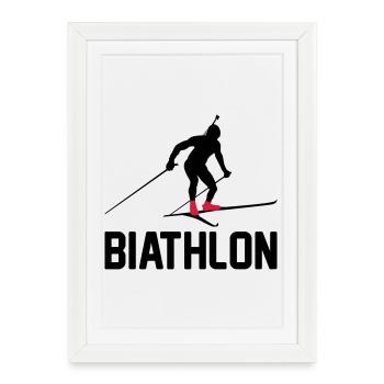 Biathlon - Affiche encadrée (27 × 37 cm) - blanc - Devant