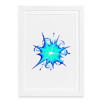 explosion étoile flamme splash couleur taches coloré - Affiche encadrée (27 × 37 cm) - blanc - Devant