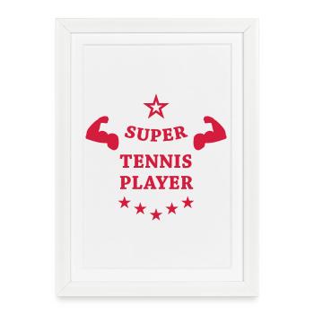 Tennis - Sport - Ball - Player - Game - Sportsman - Framed poster (27 × 37 cm) - white - Front