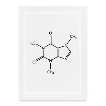 Caffeine Molecule - Structural Formula - Framed poster (27 × 37 cm) - white - Front