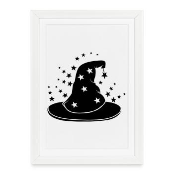 Magical wizard hat with stars - Framed poster (27 × 37 cm) - white - Front