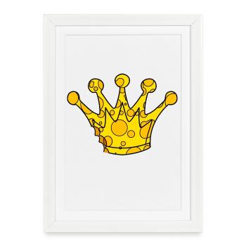 Fromage symbole de la couronne - Affiche encadrée (27 × 37 cm) - blanc - Devant