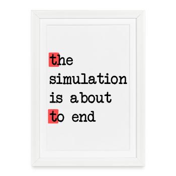 The End of Simulation, Sci-Fi Matrix Humor Shirt - Framed poster (27 × 37 cm) - white - Front