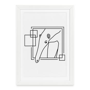 Anteater in Geometric Shape - Line Art Design - Framed poster (27 × 37 cm) - white - Front