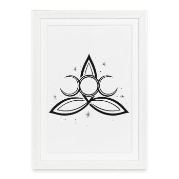 Trinity Triquetra Symbol Mond Triple Moon - Framed poster (27 × 37 cm) - white - Front