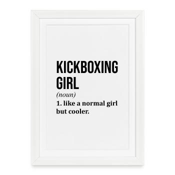 Kickboxing Fille Citation Drôle - Affiche encadrée (27 × 37 cm) - blanc - Devant
