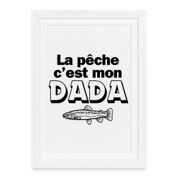 pêche, pêcheur, canne à pêche - Affiche encadrée (27 × 37 cm) - blanc - Devant