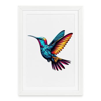Colibri - Affiche encadrée (27 × 37 cm) - blanc - Devant