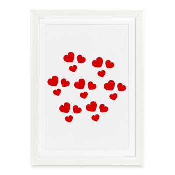 CŒUR. CŒURS. SAINT VALENTIN. LOVE. AMOUR. COUPLE. - Affiche encadrée (27 × 37 cm) - blanc - Devant