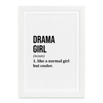 Drame Drame Drame - Affiche encadrée (27 × 37 cm) - blanc - Devant