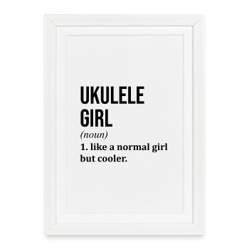Ukulélé Ukulélé Ukulélé - Affiche encadrée (27 × 37 cm) - blanc - Devant