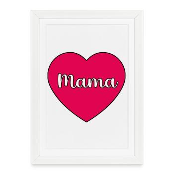 cœur de maman - Affiche encadrée (27 × 37 cm) - blanc - Devant