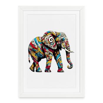 Éléphant - Affiche encadrée (27 × 37 cm) - blanc - Devant