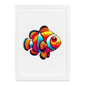Poisson-clown - Affiche encadrée (27 × 37 cm) - blanc - Devant