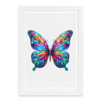 Butterfly - Framed poster (27 × 37 cm) - white - Front