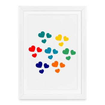 CŒUR. CŒURS. COEUR. SAINT VALENTIN. FÊTE - Affiche encadrée (27 × 37 cm) - blanc - Devant