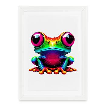 Grenouille - Affiche encadrée (27 × 37 cm) - blanc - Devant