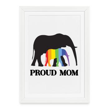 LGBTQ Pride Month - Proud Mom - Framed poster (27 × 37 cm) - white - Front