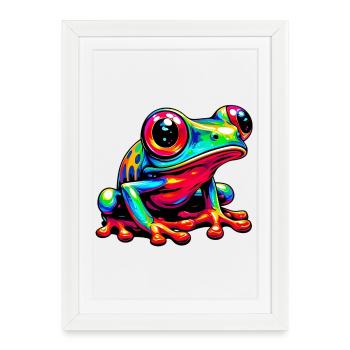 Grenouille - Affiche encadrée (27 × 37 cm) - blanc - Devant