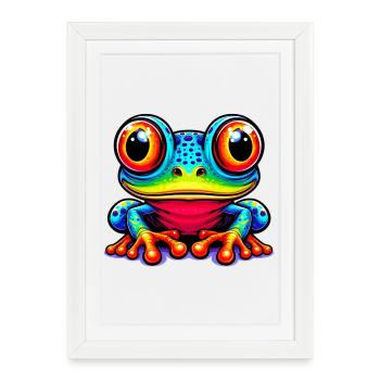 Grenouille - Affiche encadrée (27 × 37 cm) - blanc - Devant