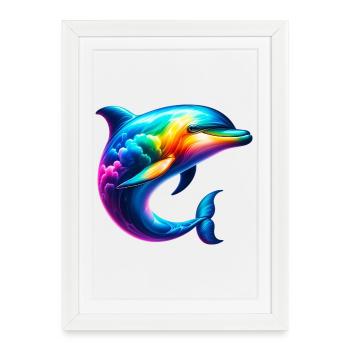Dauphin - Affiche encadrée (27 × 37 cm) - blanc - Devant