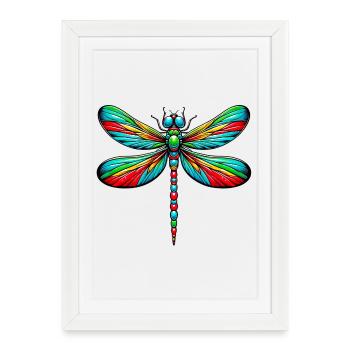 Libellule - Affiche encadrée (27 × 37 cm) - blanc - Devant
