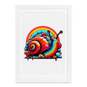 Schnecke - Gerahmtes Poster (27 × 37 cm) - Weiß - Vorne