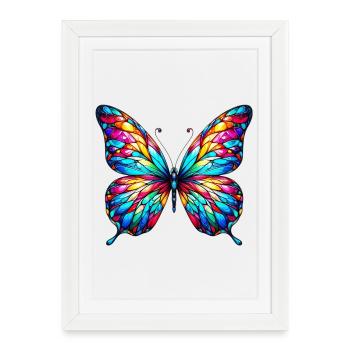Papillon - Affiche encadrée (27 × 37 cm) - blanc - Devant