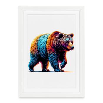 Bear - Framed poster (27 × 37 cm) - white - Front