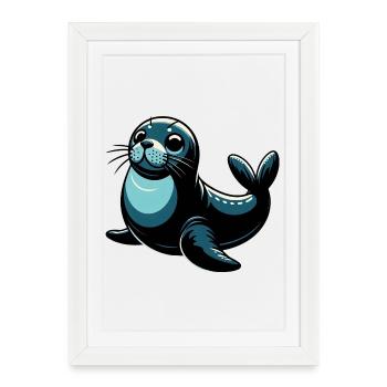 Seal - Framed poster (27 × 37 cm) - white - Front
