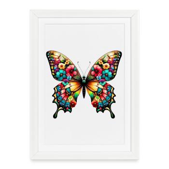 Papillon - Affiche encadrée (27 × 37 cm) - blanc - Devant