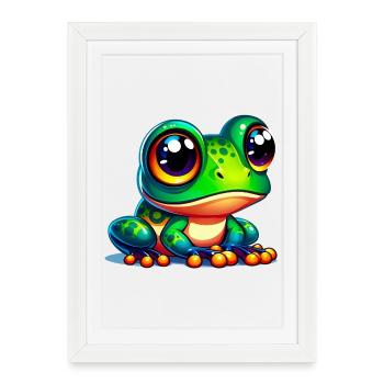 Grenouille - Affiche encadrée (27 × 37 cm) - blanc - Devant