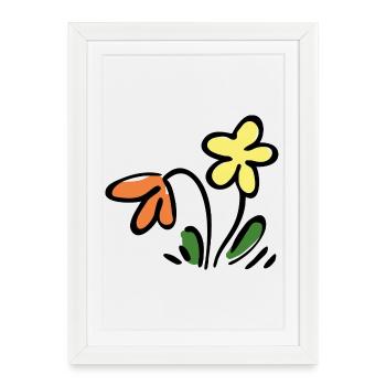 Flowers - Framed poster (27 × 37 cm) - white - Front