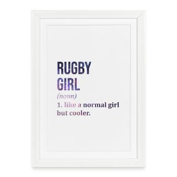 Rugby Rugby Rugby - Affiche encadrée (27 × 37 cm) - blanc - Devant