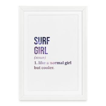 Surf Surf Surf Surf - Affiche encadrée (27 × 37 cm) - blanc - Devant