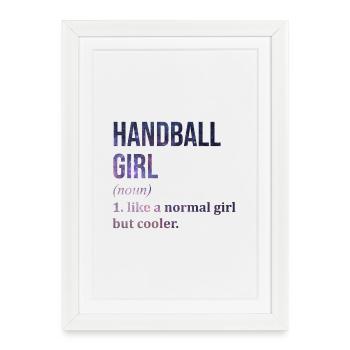 Handball Handball Handball - Affiche encadrée (27 × 37 cm) - blanc - Devant