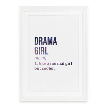 Drame Drame Drame - Affiche encadrée (27 × 37 cm) - blanc - Devant