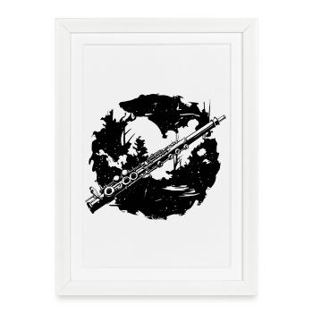Flute Sketch - Framed poster (27 × 37 cm) - white - Front