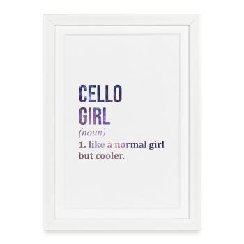 Violoncelle Violoncelle - Affiche encadrée (27 × 37 cm) - blanc - Devant