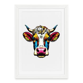 Cow - Framed poster (27 × 37 cm) - white - Front