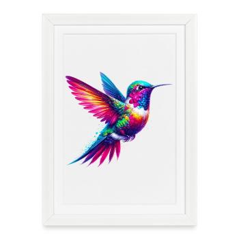 Hummingbird - Framed poster (27 × 37 cm) - white - Front