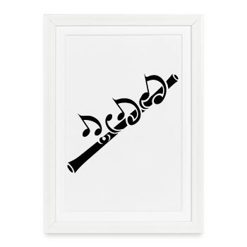 Flute music - Framed poster (27 × 37 cm) - white - Front