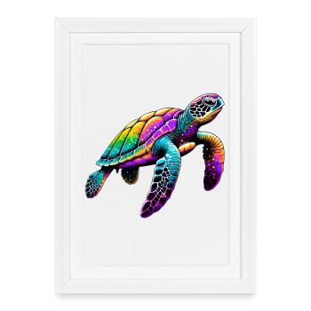 Turtle - Framed poster (27 × 37 cm) - white - Front