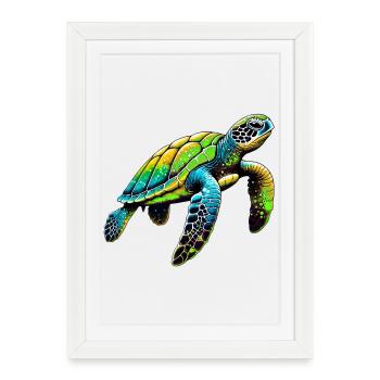 Turtle - Framed poster (27 × 37 cm) - white - Front