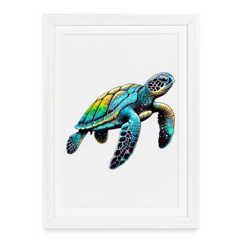 Tortue - Affiche encadrée (27 × 37 cm) - blanc - Devant