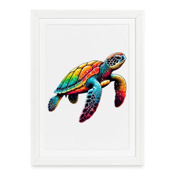 Turtle - Framed poster (27 × 37 cm) - white - Front