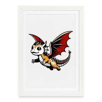Dragon - Framed poster (27 × 37 cm) - white - Front