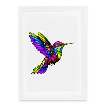 Hummingbird - Framed poster (27 × 37 cm) - white - Front