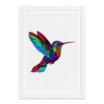 Colibri - Affiche encadrée (27 × 37 cm) - blanc - Devant